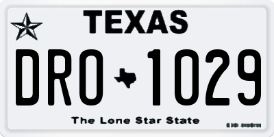 TX license plate DRO1029