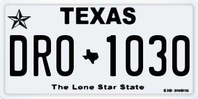 TX license plate DRO1030