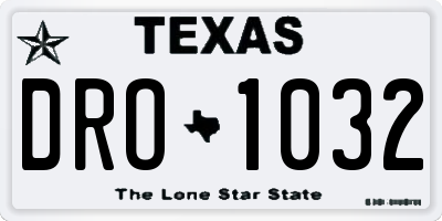 TX license plate DRO1032