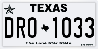 TX license plate DRO1033