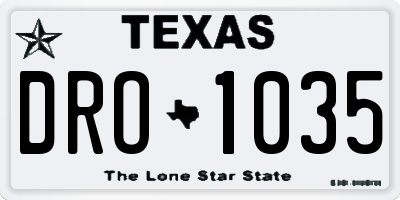 TX license plate DRO1035