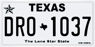 TX license plate DRO1037