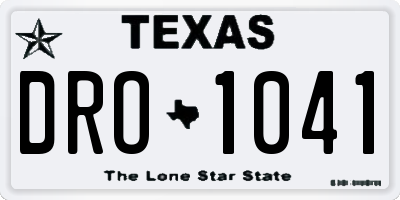 TX license plate DRO1041