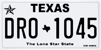 TX license plate DRO1045