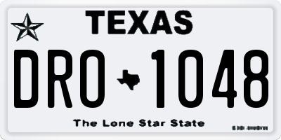 TX license plate DRO1048