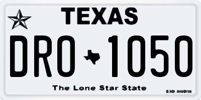 TX license plate DRO1050