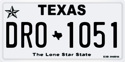 TX license plate DRO1051