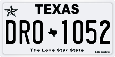 TX license plate DRO1052