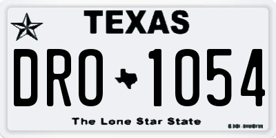 TX license plate DRO1054