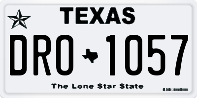 TX license plate DRO1057
