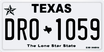TX license plate DRO1059