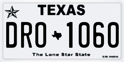TX license plate DRO1060