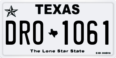 TX license plate DRO1061