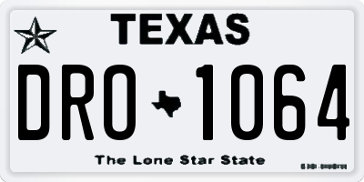 TX license plate DRO1064