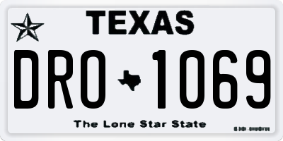 TX license plate DRO1069