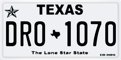 TX license plate DRO1070