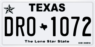 TX license plate DRO1072