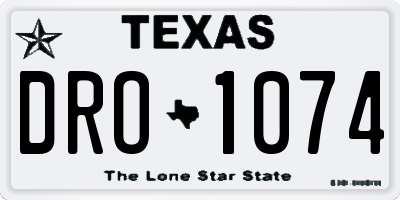 TX license plate DRO1074