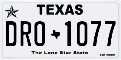TX license plate DRO1077