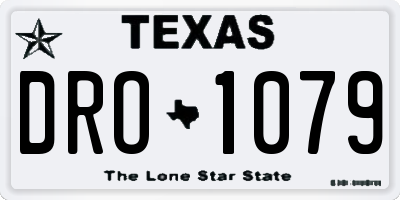 TX license plate DRO1079