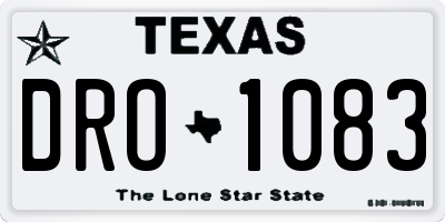 TX license plate DRO1083