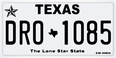 TX license plate DRO1085