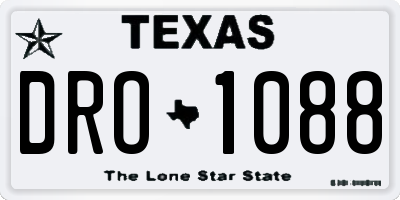 TX license plate DRO1088