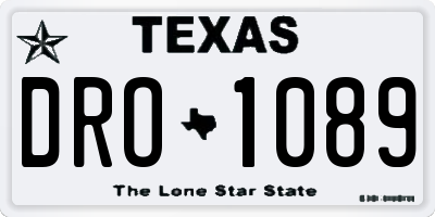 TX license plate DRO1089