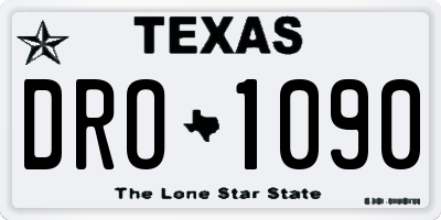 TX license plate DRO1090