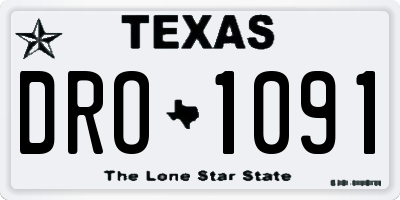 TX license plate DRO1091