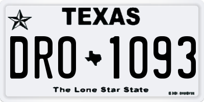 TX license plate DRO1093