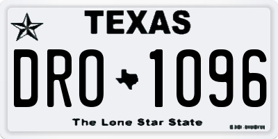 TX license plate DRO1096