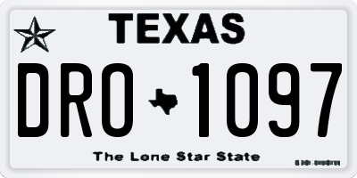 TX license plate DRO1097