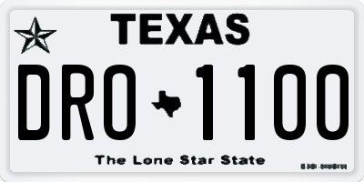 TX license plate DRO1100