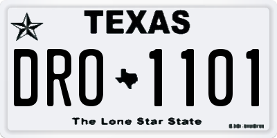 TX license plate DRO1101