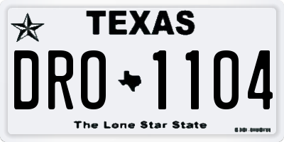 TX license plate DRO1104