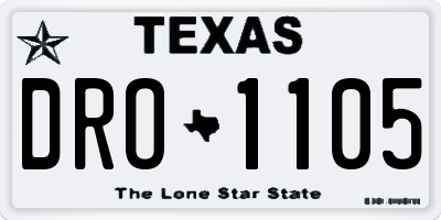 TX license plate DRO1105