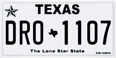 TX license plate DRO1107
