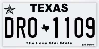 TX license plate DRO1109