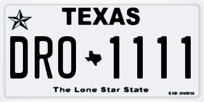 TX license plate DRO1111