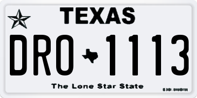 TX license plate DRO1113