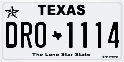 TX license plate DRO1114