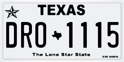 TX license plate DRO1115