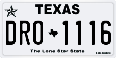 TX license plate DRO1116