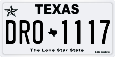 TX license plate DRO1117