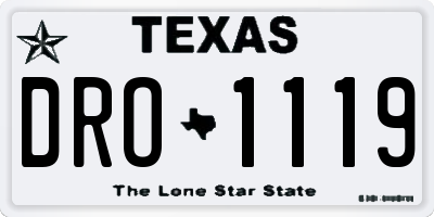TX license plate DRO1119