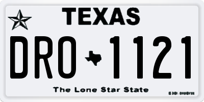 TX license plate DRO1121