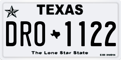 TX license plate DRO1122
