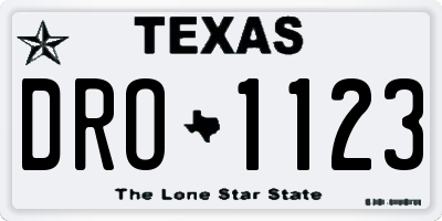 TX license plate DRO1123