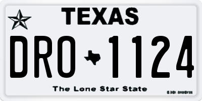 TX license plate DRO1124